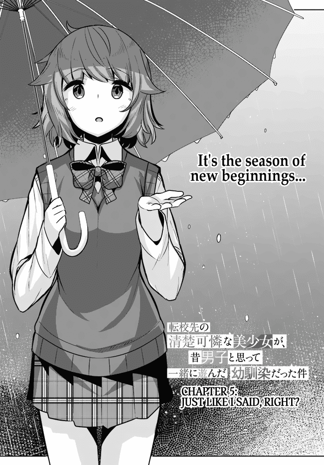 Tenkosaki: The Neat and Pretty Girl at My New School Is a Childhood Friend of Mine Who I Thought Was a Boy chapter 5 page 2