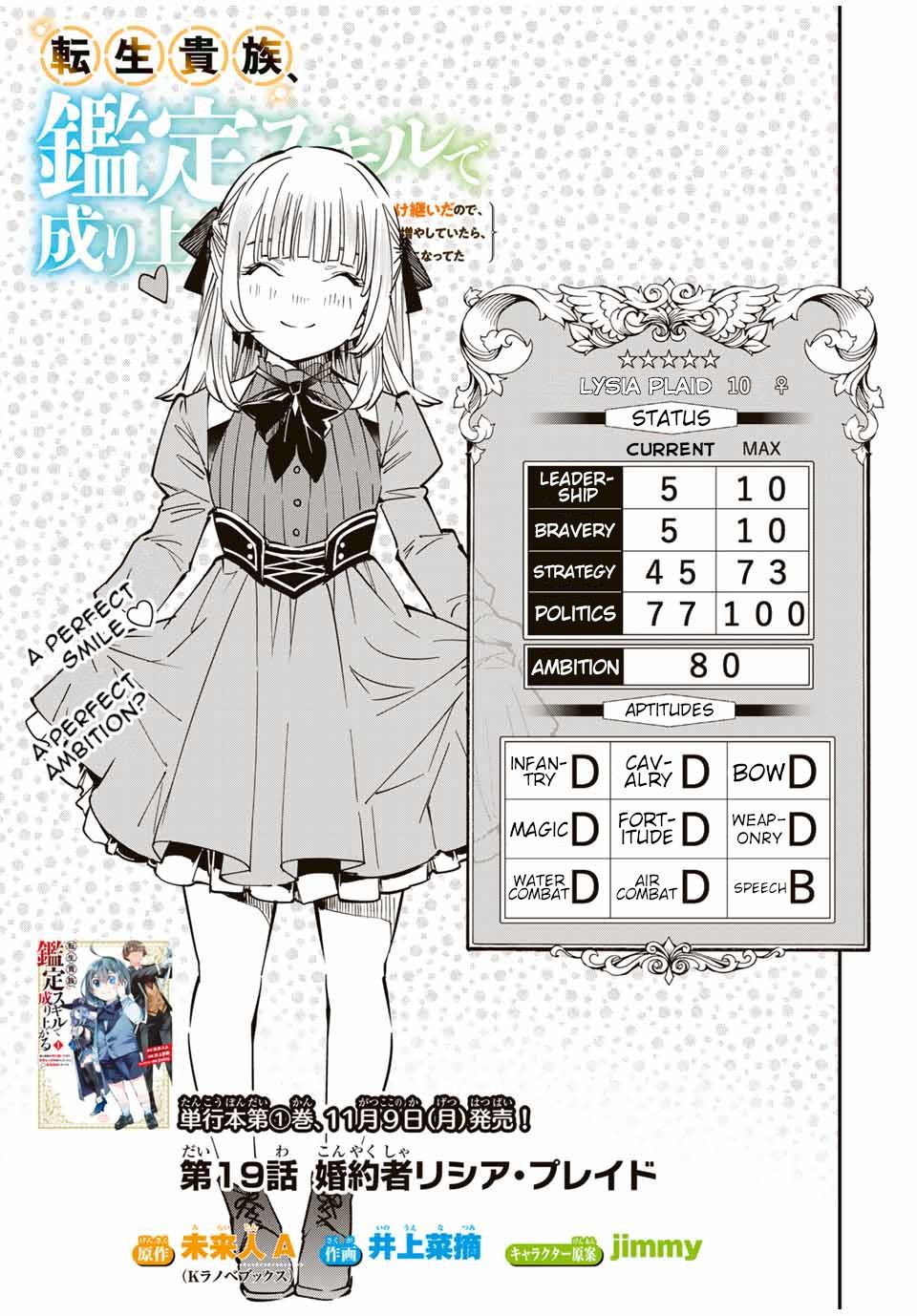 Tensei Kizoku, Kantei Skill de Nariagaru ~Jakushou Ryouchi o Uketsuida node, Yuushuu na Jinzai o Fuyashiteitara, Saikyou Ryouchi ni Natteta~ chapter 19 page 1