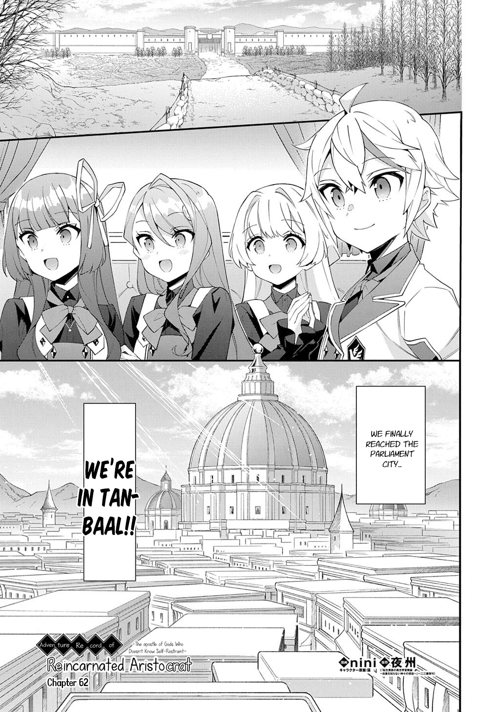 Tensei Kizoku no Isekai Boukenroku ~Jichou wo Shiranai Kamigami no Shito~ chapter 62 page 1