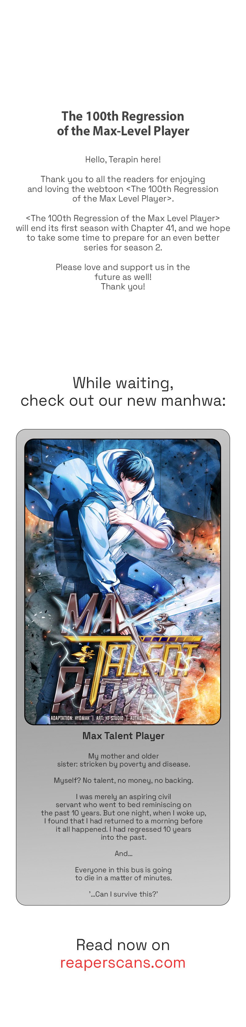 The 100th Regression of the Max-Level Player chapter 41.5 page 1