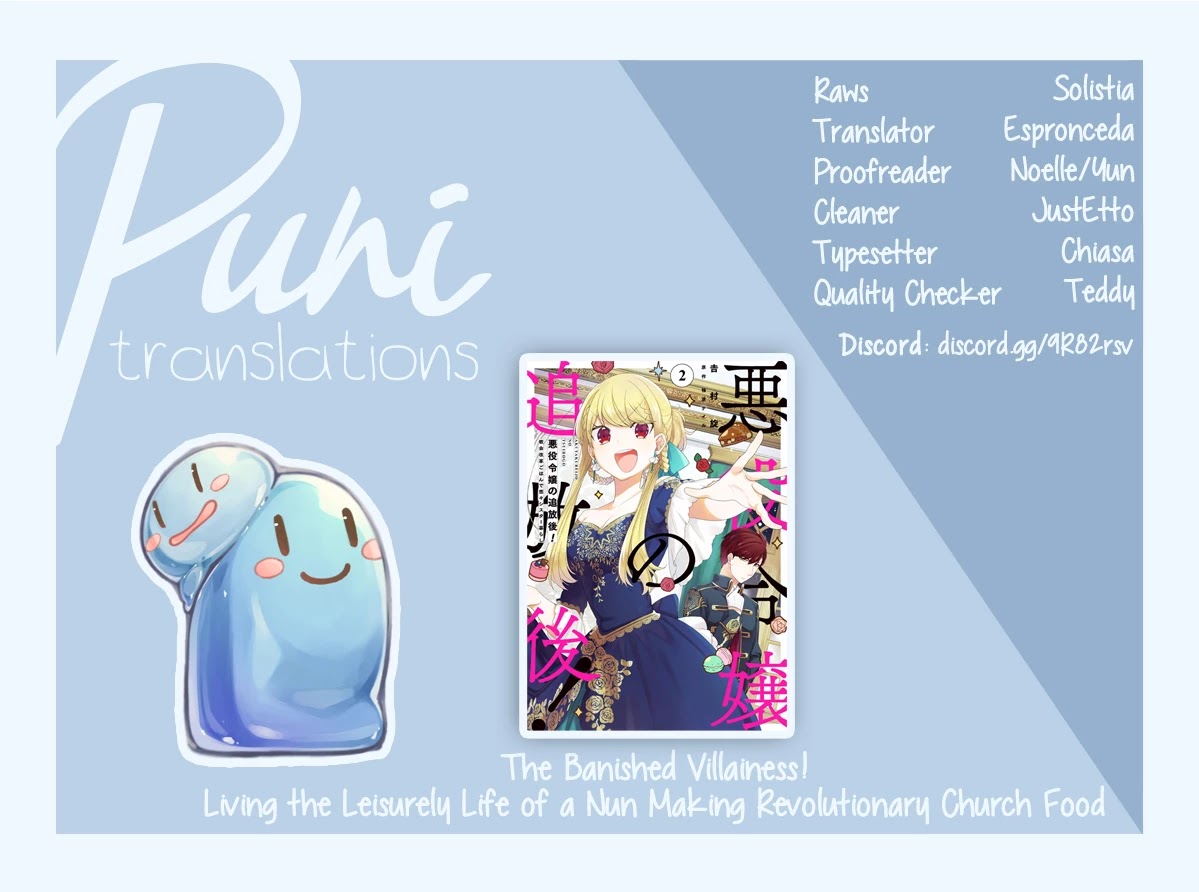 The Banished Villainess! Living the Leisurely Life of a Nun Making Revolutionary Church Food chapter 16 page 1