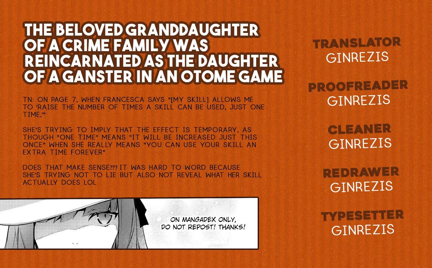 The Beloved Granddaughter of a Yakuza Family Was Reincarnated as the Daughter of a Gangster in an Otome Game chapter 13 page 20