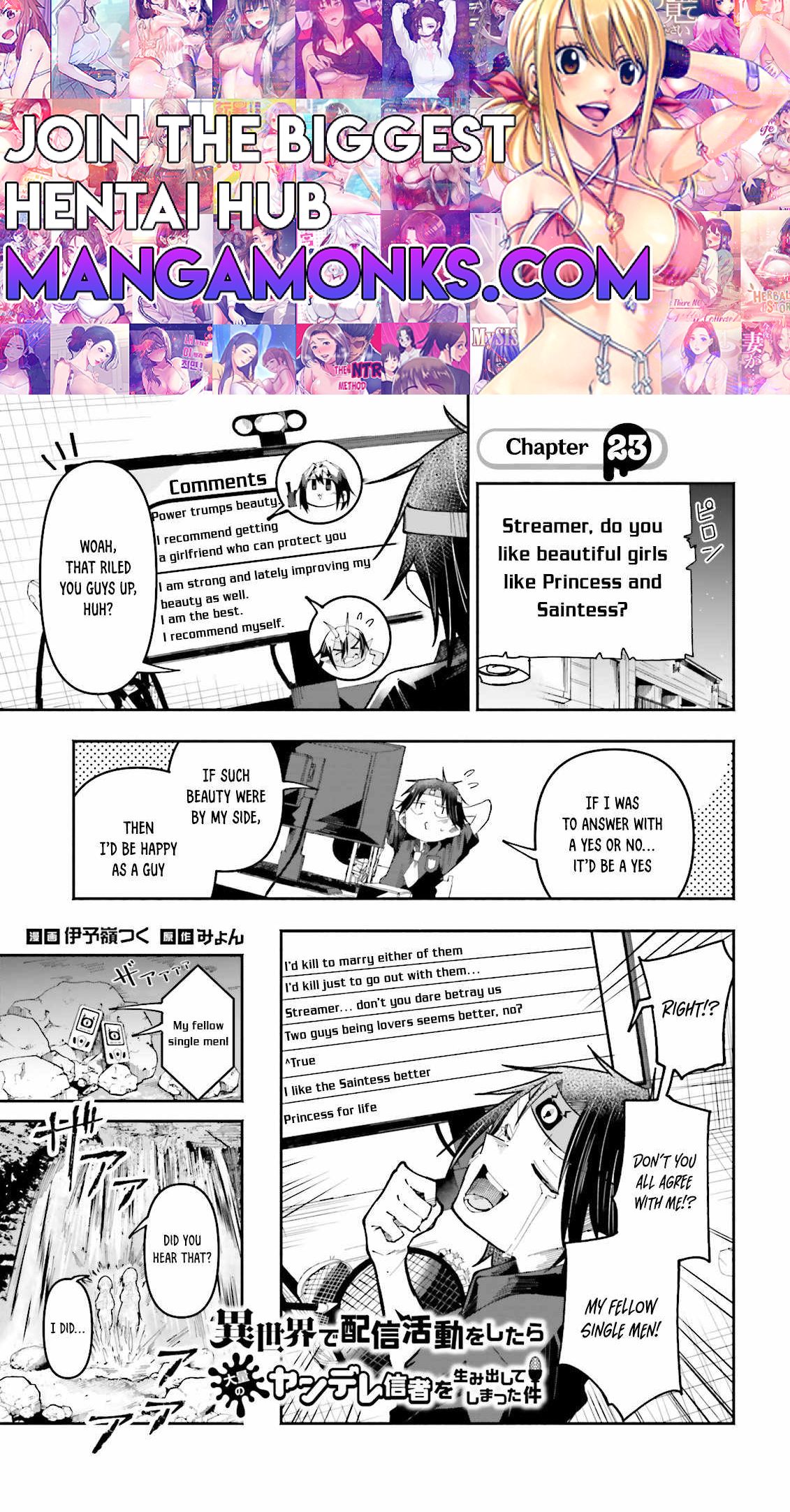 The Case In Which Streaming In Another World Led To The Creation Of A Massive Yandere Following chapter 23 page 1
