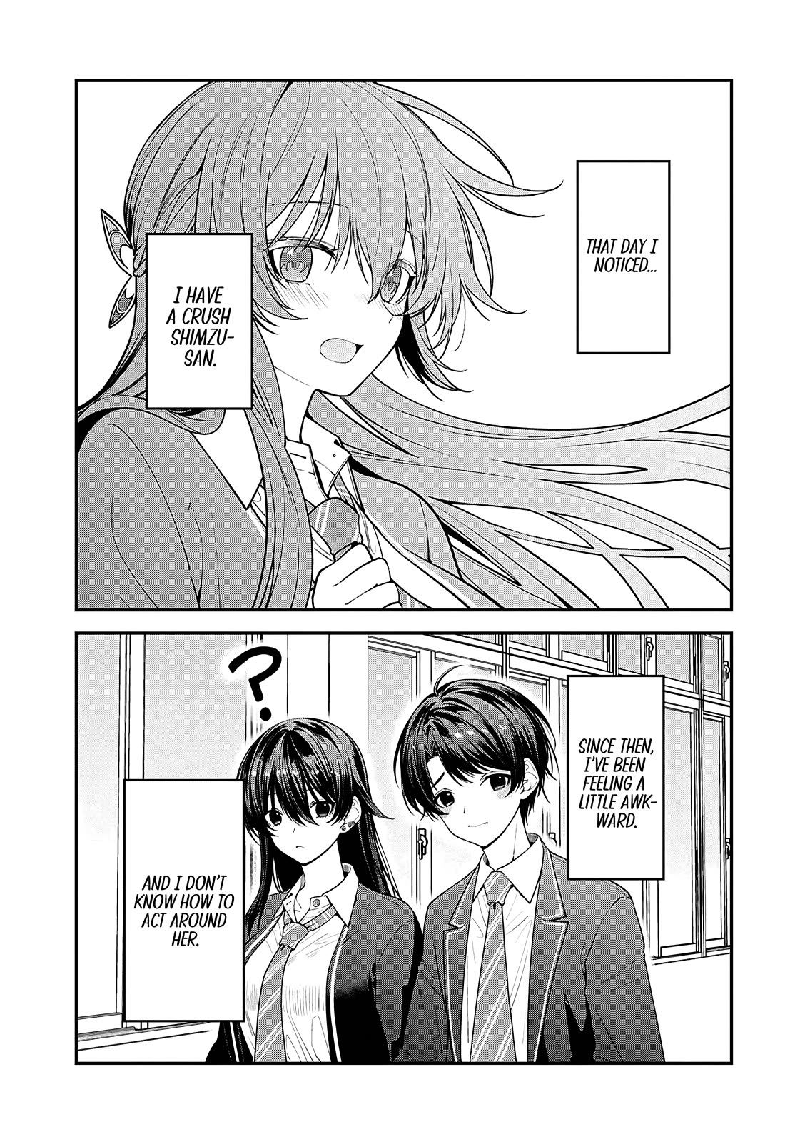 The Delinquent Shimizu-san Sitting Next to Me Has Dyed Her Hair Black chapter 16 page 1