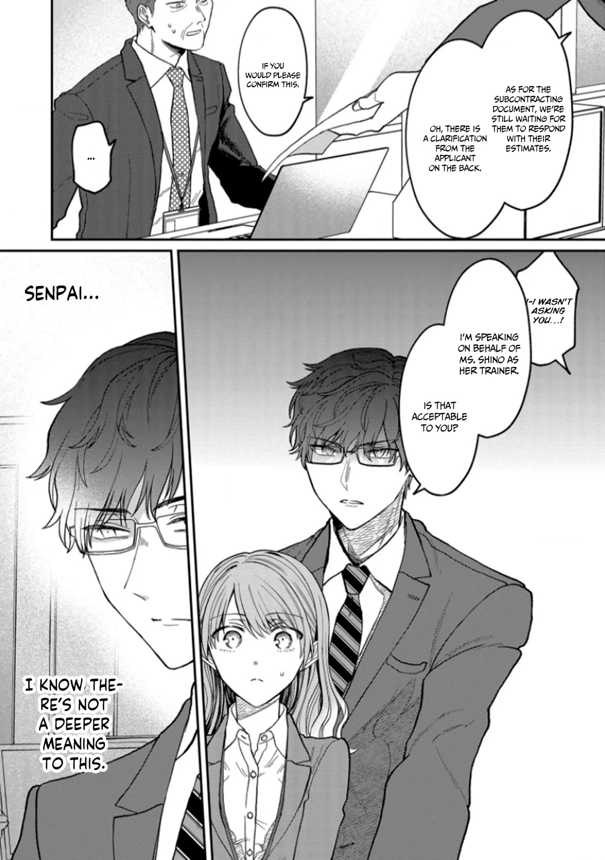 The New-Hire Who Could "Read" Emotions and the Unsociable Senpai chapter 3 page 4