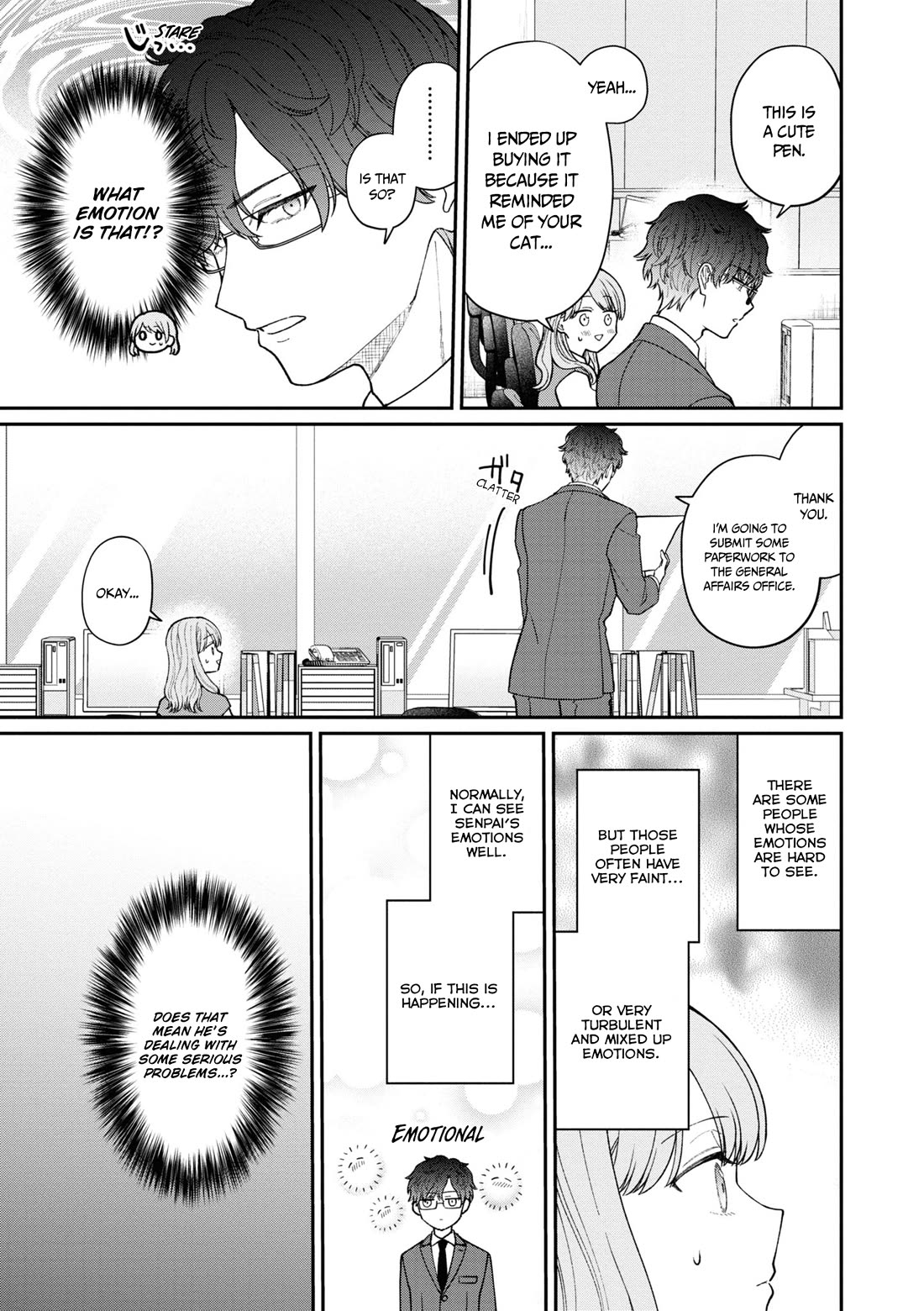 The New-Hire Who Could "Read" Emotions and the Unsociable Senpai chapter 46 page 4