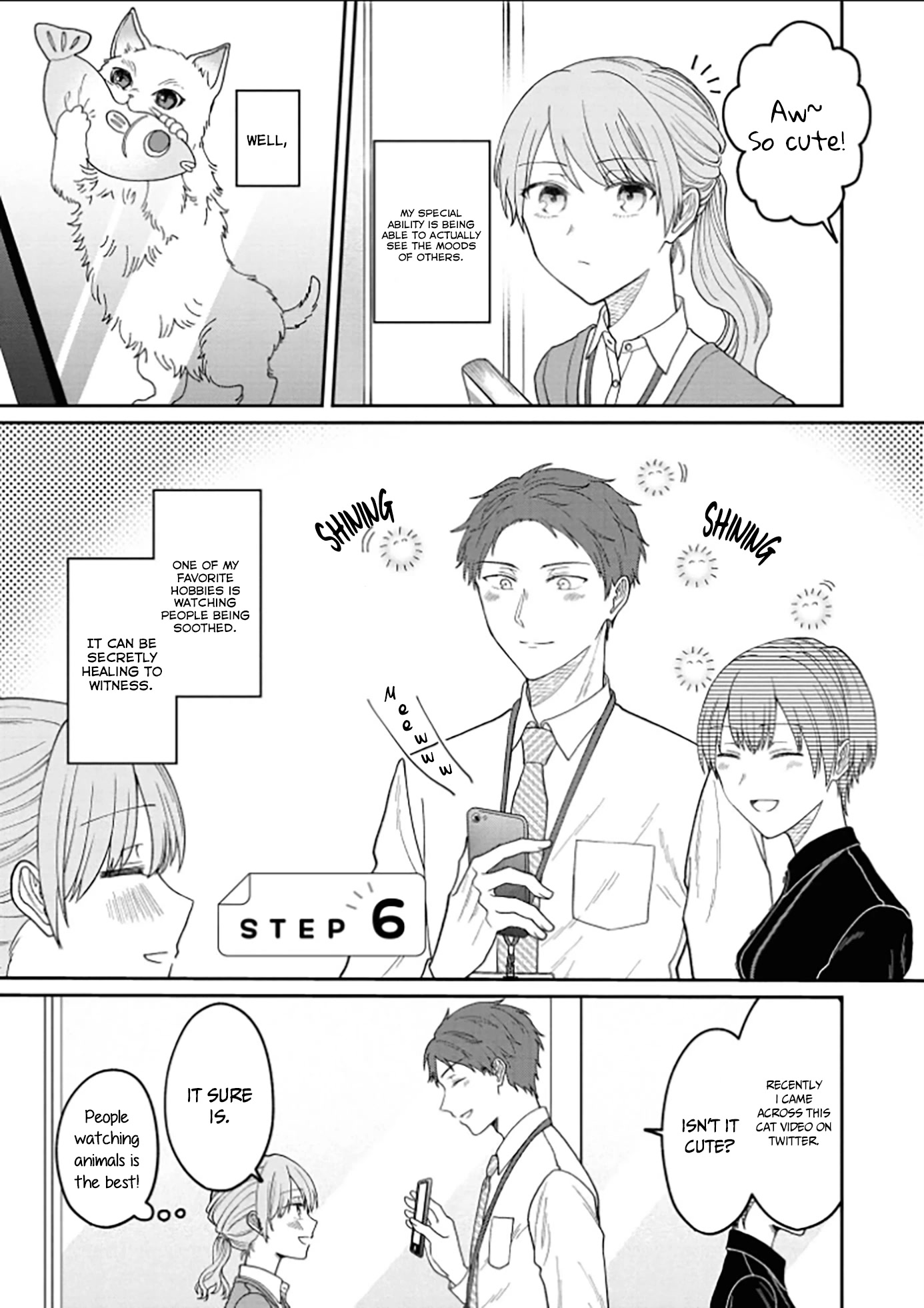 The New-Hire Who Could "Read" Emotions and the Unsociable Senpai chapter 6 page 1