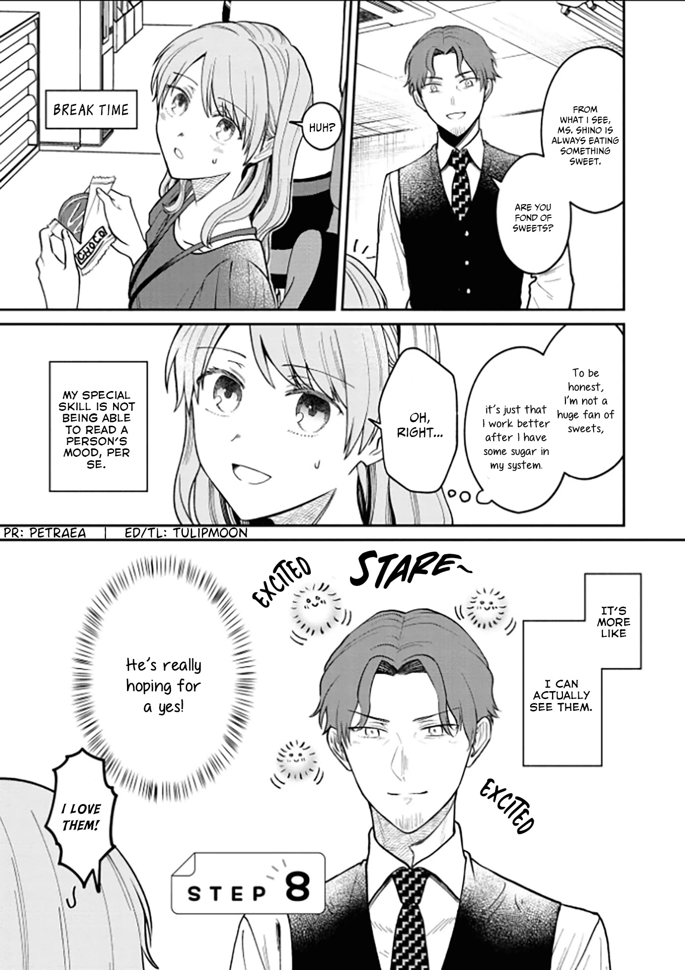 The New-Hire Who Could "Read" Emotions and the Unsociable Senpai chapter 8 page 1