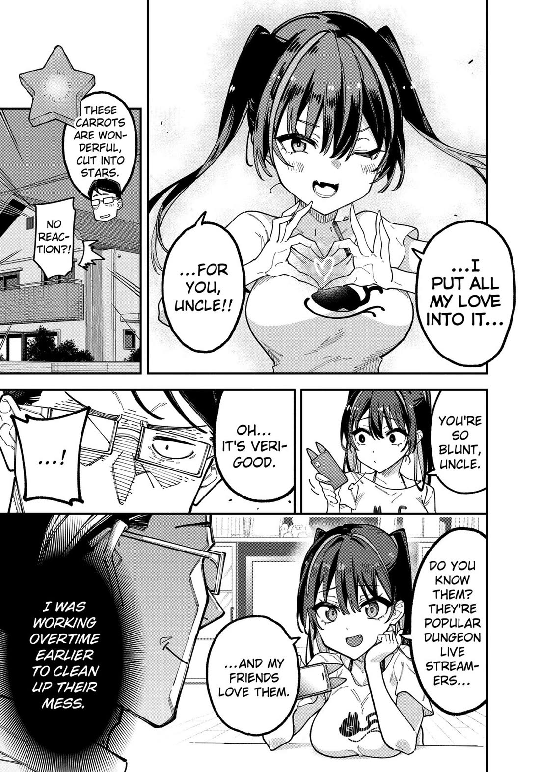The Plain Salary Man Turned Out to Be a Hero: He was Invincible, Only to Be Exposed on His Niece's Dungeon Stream chapter 1 page 21