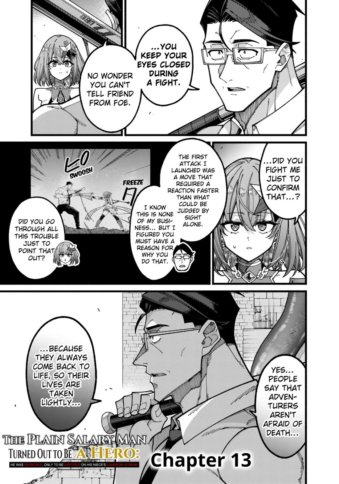 The Plain Salary Man Turned Out to Be a Hero: He was Invincible, Only to Be Exposed on His Niece's Dungeon Stream chapter 13 page 1