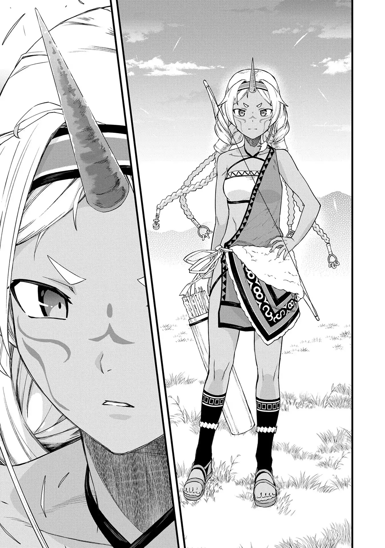 The Population Of The Frontier Owner Starts With 0. "Dias The Blue" And A Blue Horned Girl. chapter 1 page 15