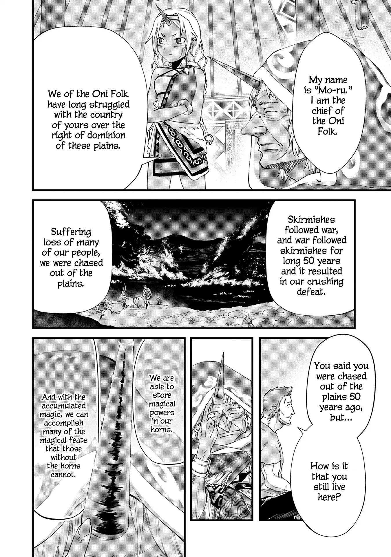 The Population Of The Frontier Owner Starts With 0. "Dias The Blue" And A Blue Horned Girl. chapter 1 page 32