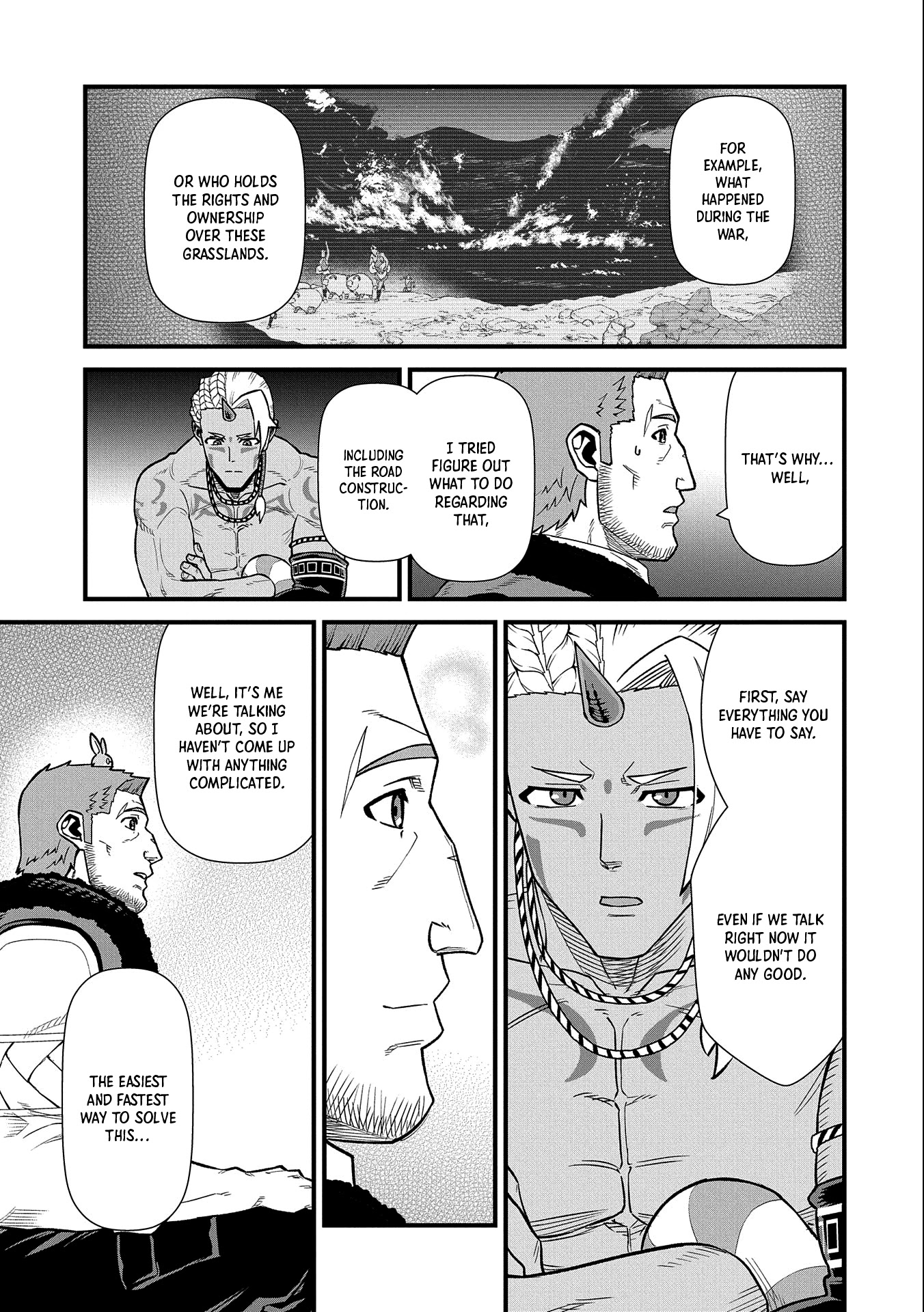 The Population Of The Frontier Owner Starts With 0. "Dias The Blue" And A Blue Horned Girl. chapter 35 page 14