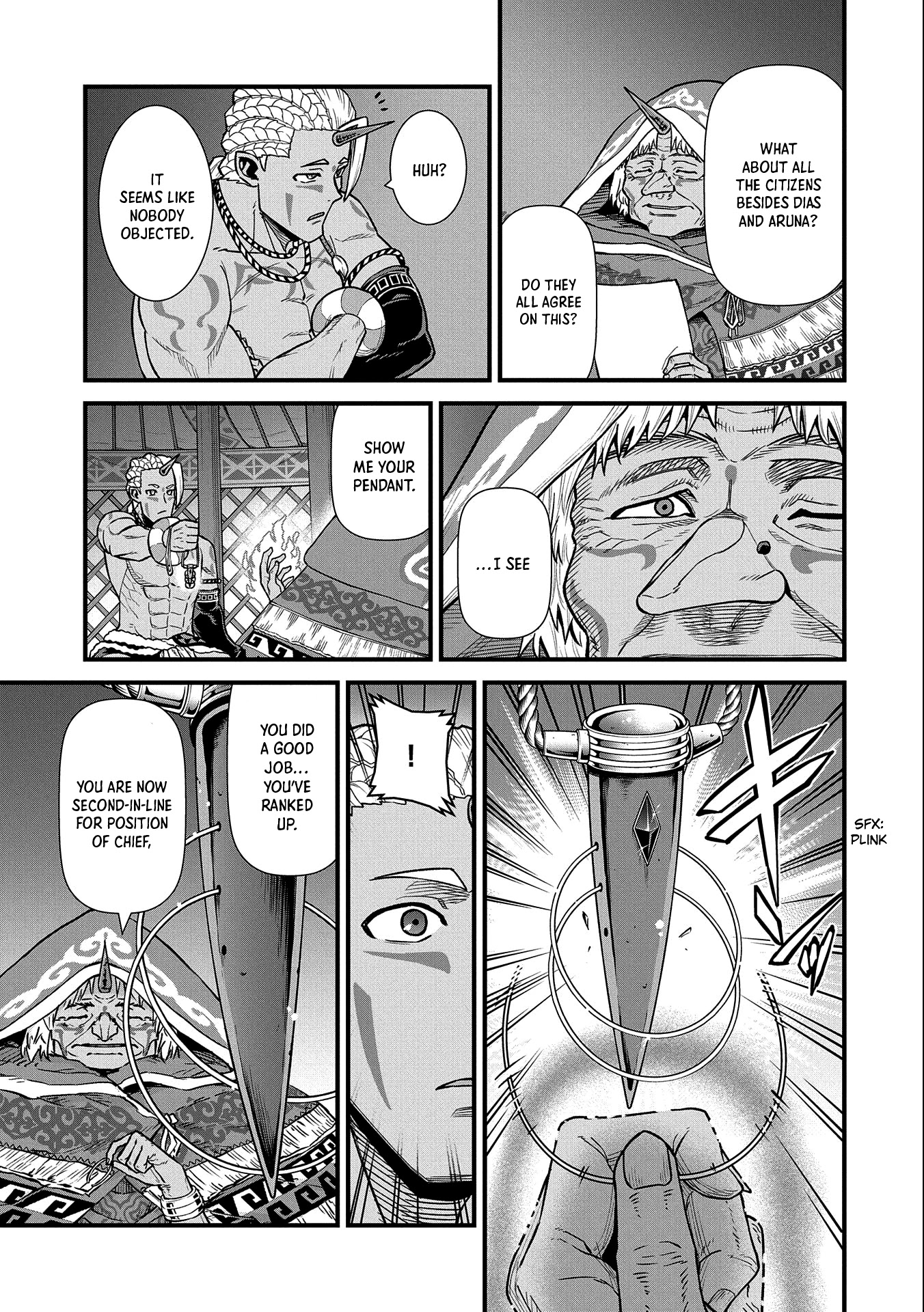 The Population Of The Frontier Owner Starts With 0. "Dias The Blue" And A Blue Horned Girl. chapter 35 page 32