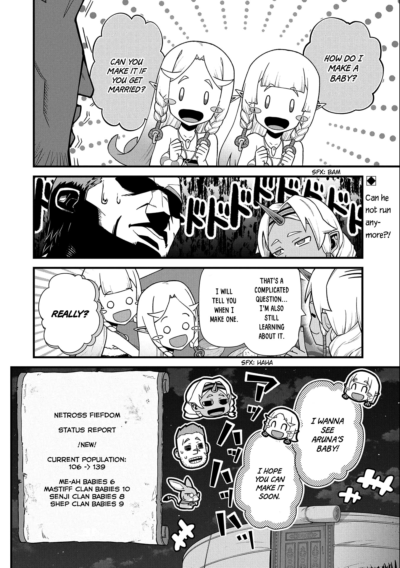 The Population Of The Frontier Owner Starts With 0. "Dias The Blue" And A Blue Horned Girl. chapter 40 page 35