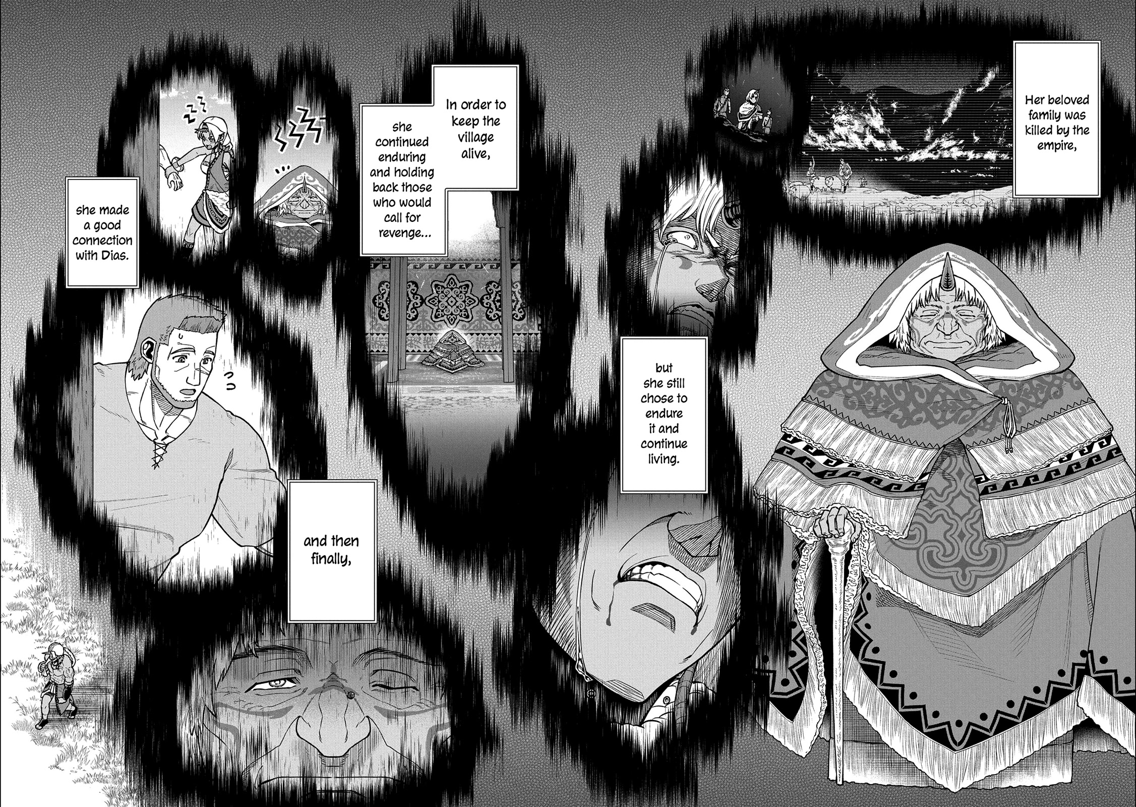 The Population Of The Frontier Owner Starts With 0. "Dias The Blue" And A Blue Horned Girl. chapter 44 page 13