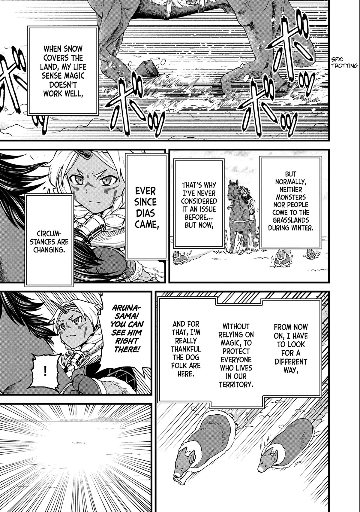 The Population Of The Frontier Owner Starts With 0. "Dias The Blue" And A Blue Horned Girl. chapter 46 page 28