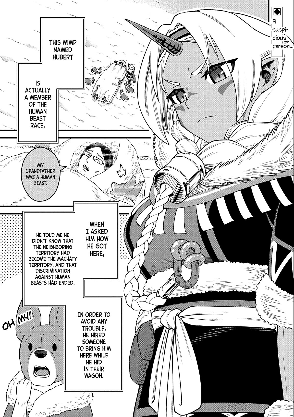 The Population Of The Frontier Owner Starts With 0. "Dias The Blue" And A Blue Horned Girl. chapter 47 page 3