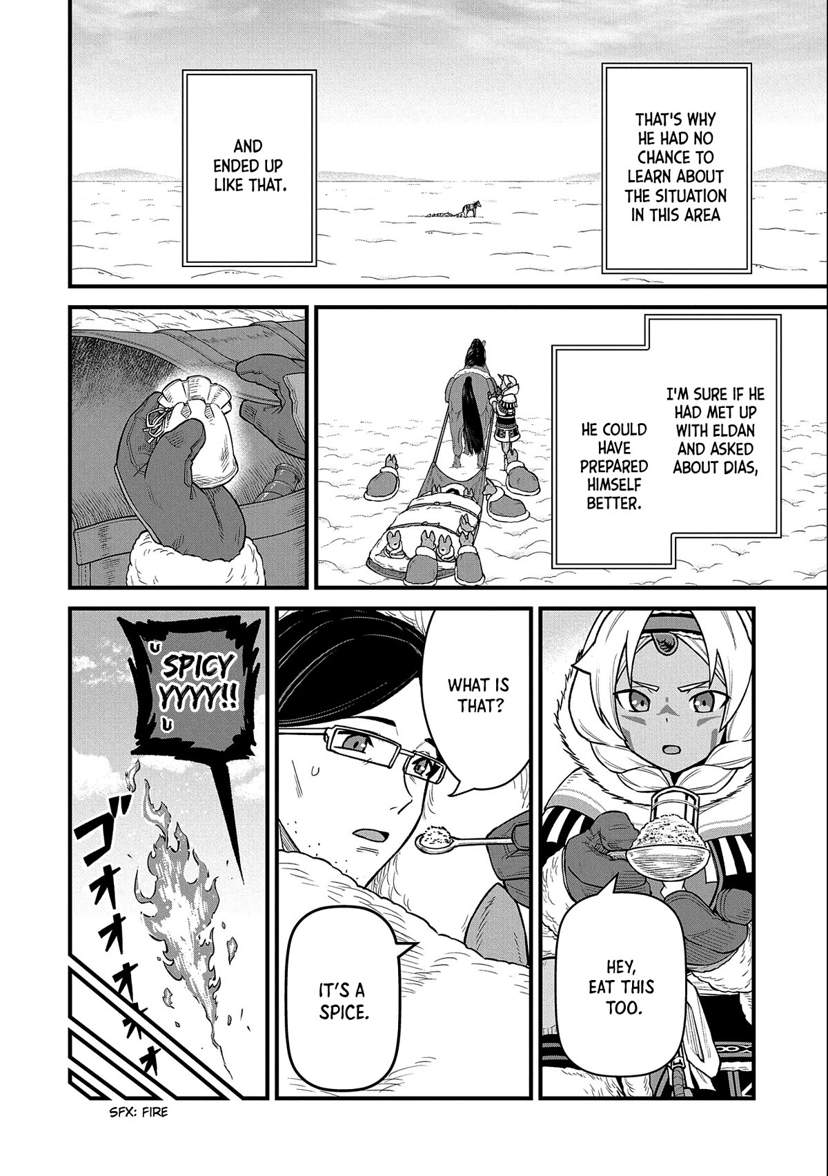 The Population Of The Frontier Owner Starts With 0. "Dias The Blue" And A Blue Horned Girl. chapter 47 page 4