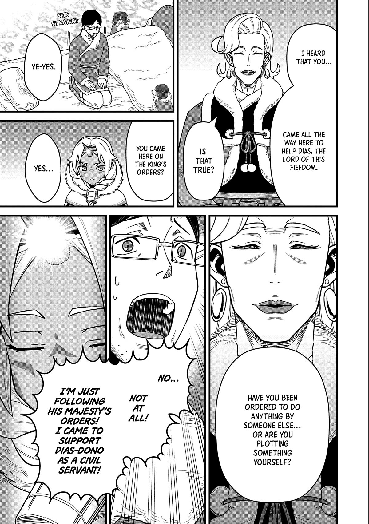 The Population Of The Frontier Owner Starts With 0. "Dias The Blue" And A Blue Horned Girl. chapter 47 page 9