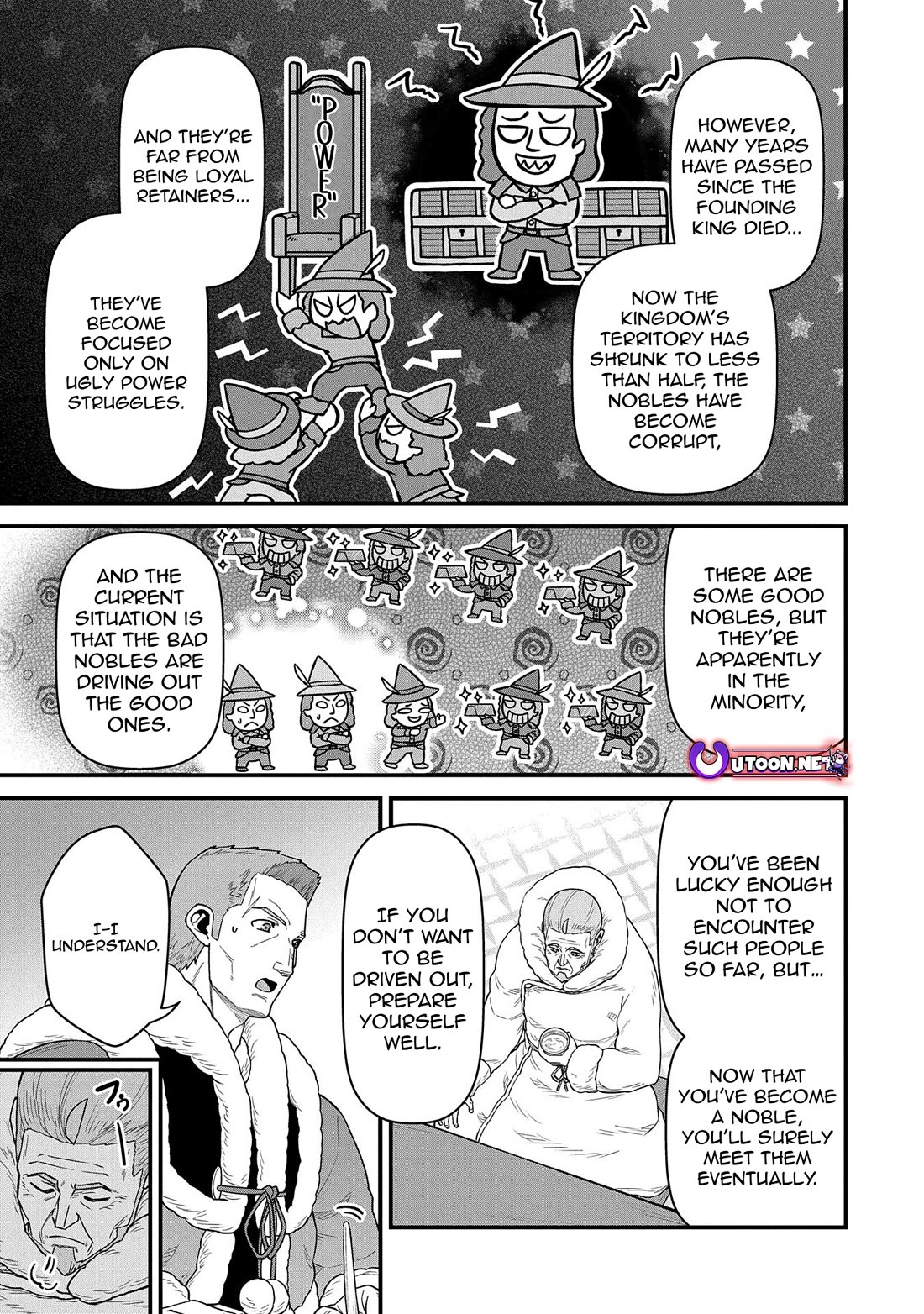 The Population Of The Frontier Owner Starts With 0. "Dias The Blue" And A Blue Horned Girl. chapter 54 page 5