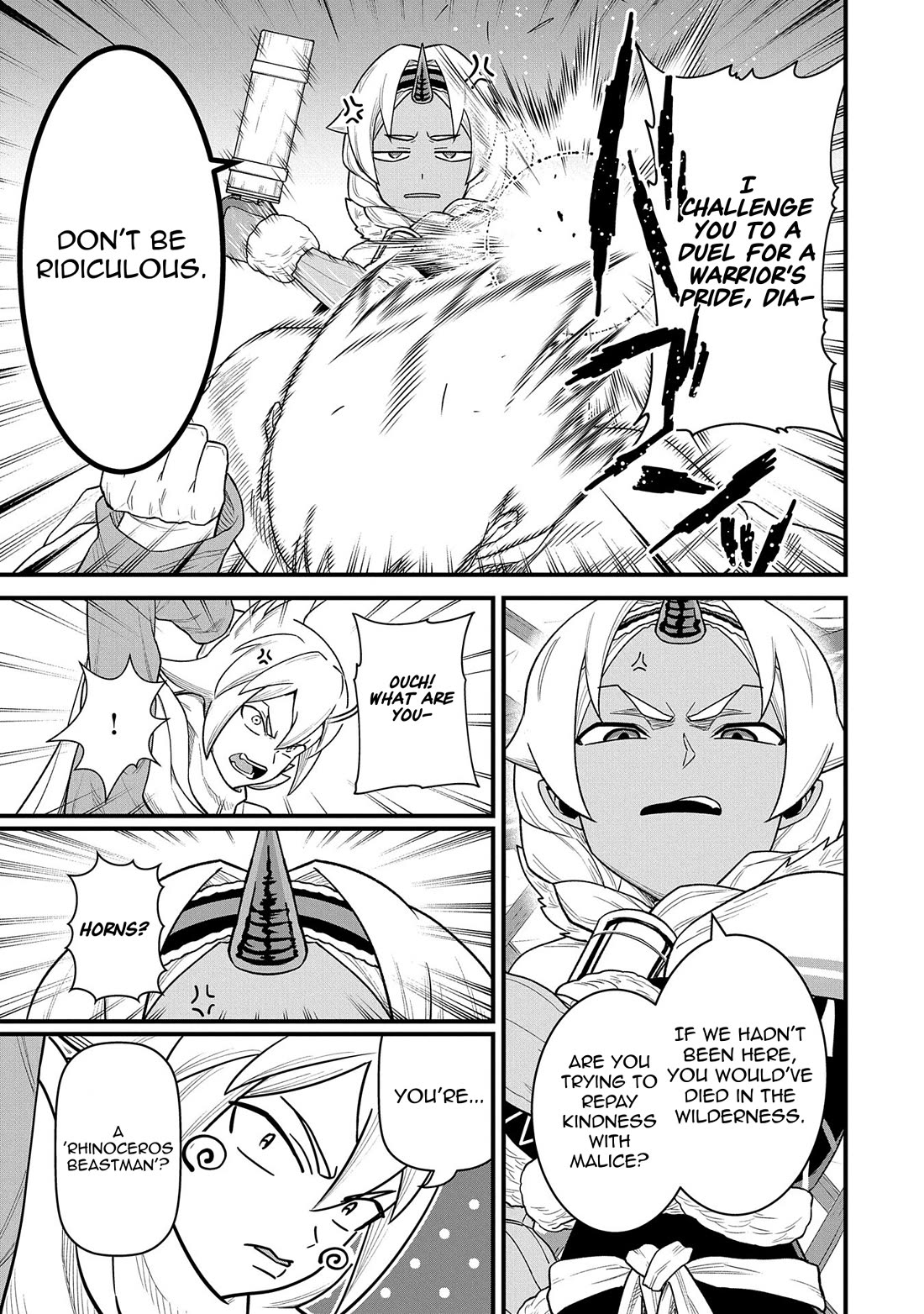 The Population Of The Frontier Owner Starts With 0. "Dias The Blue" And A Blue Horned Girl. chapter 55 page 11