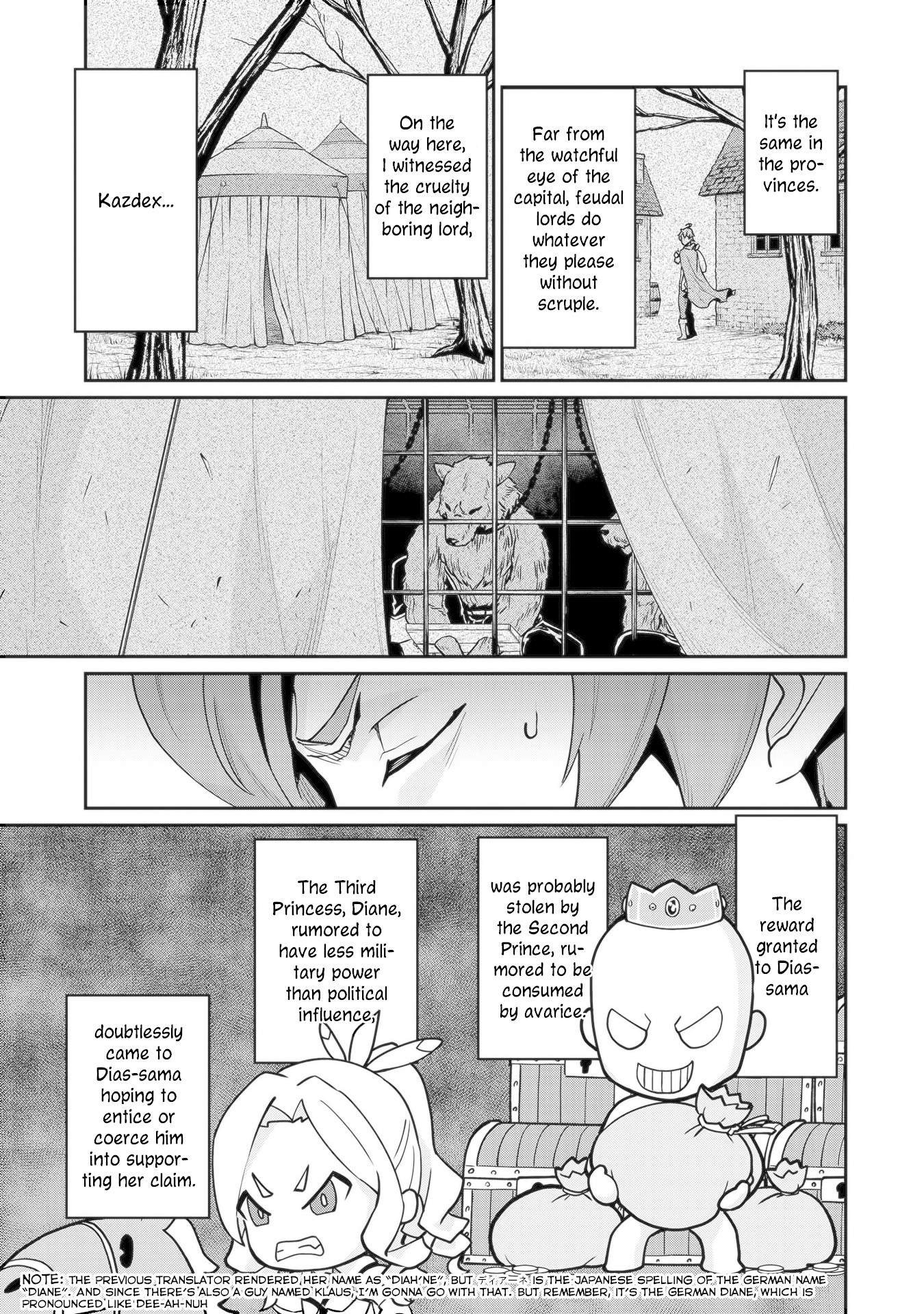 The Population Of The Frontier Owner Starts With 0. "Dias The Blue" And A Blue Horned Girl. chapter 6 page 16