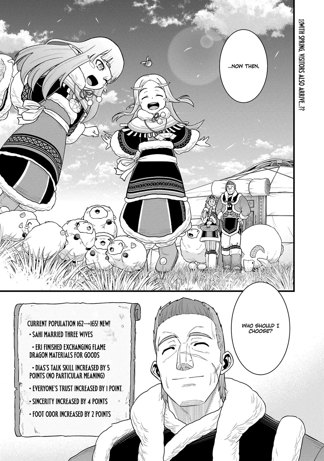 The Population Of The Frontier Owner Starts With 0. "Dias The Blue" And A Blue Horned Girl. chapter 60 page 34