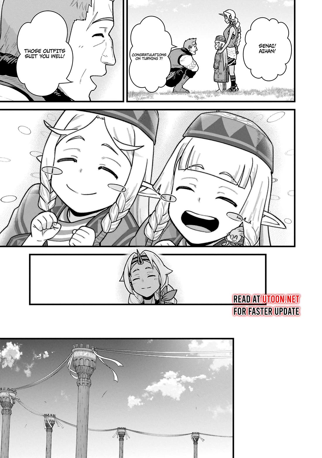 The Population Of The Frontier Owner Starts With 0. "Dias The Blue" And A Blue Horned Girl. chapter 61 page 12