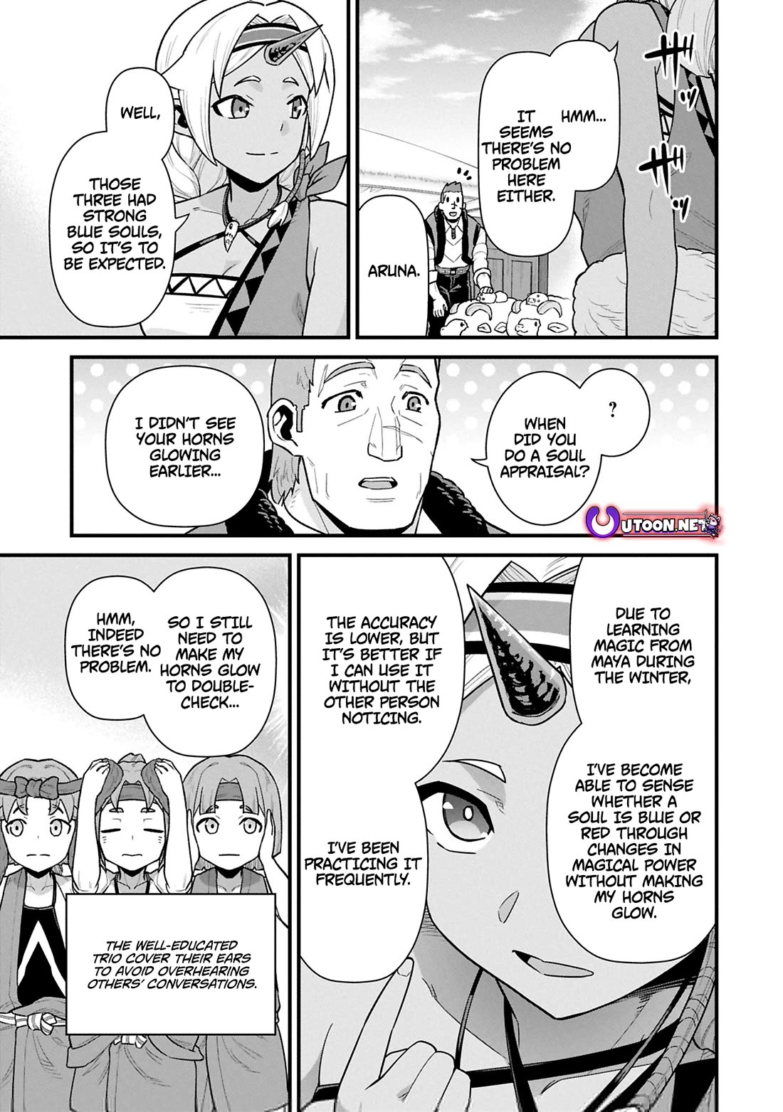 The Population Of The Frontier Owner Starts With 0. "Dias The Blue" And A Blue Horned Girl. chapter 62 page 13