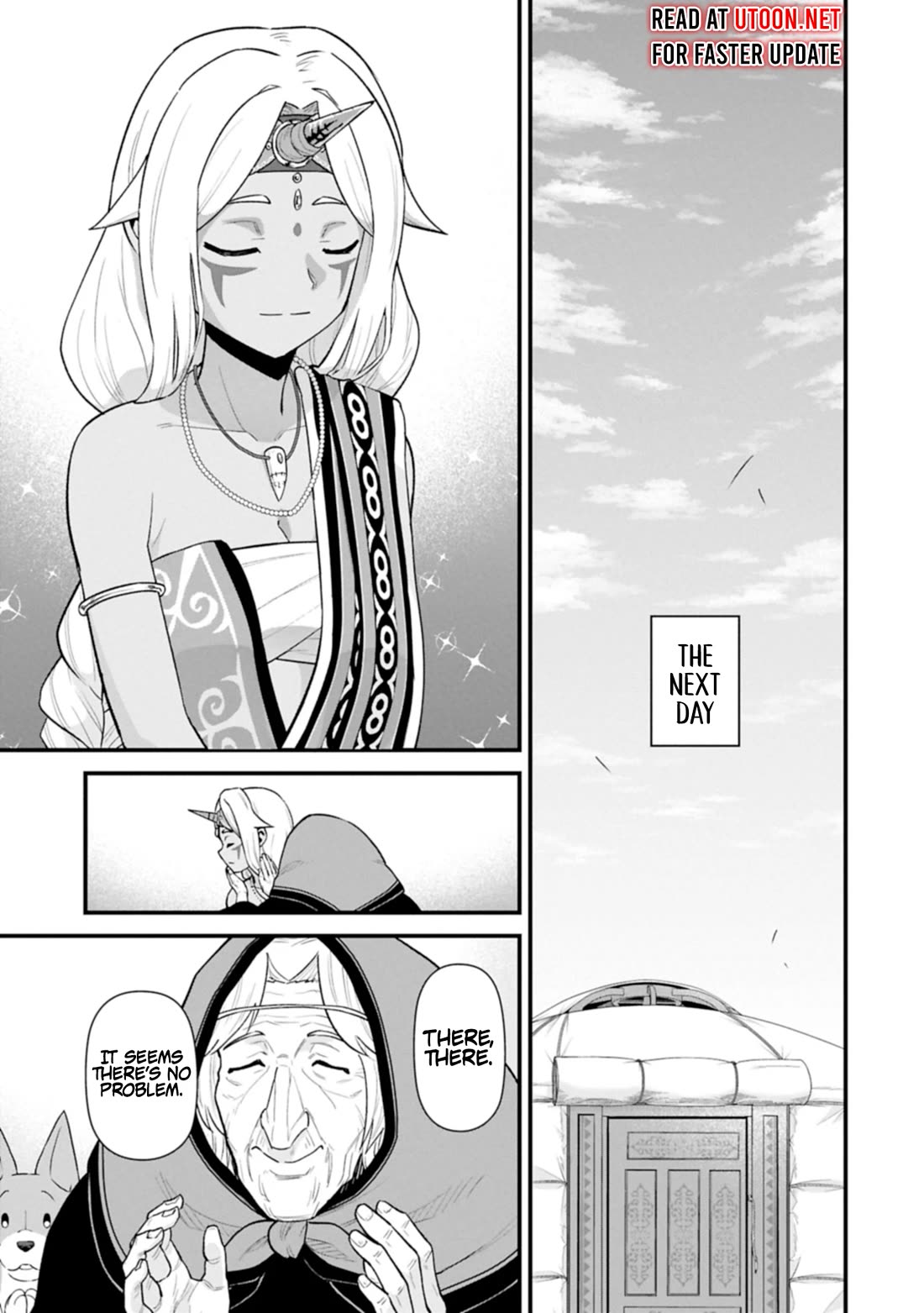 The Population Of The Frontier Owner Starts With 0. "Dias The Blue" And A Blue Horned Girl. chapter 63 page 9