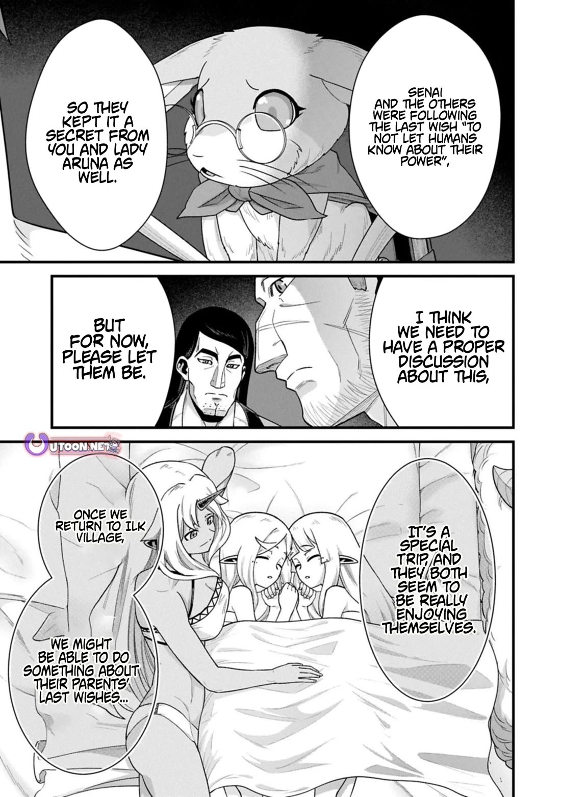 The Population Of The Frontier Owner Starts With 0. "Dias The Blue" And A Blue Horned Girl. chapter 68 page 14