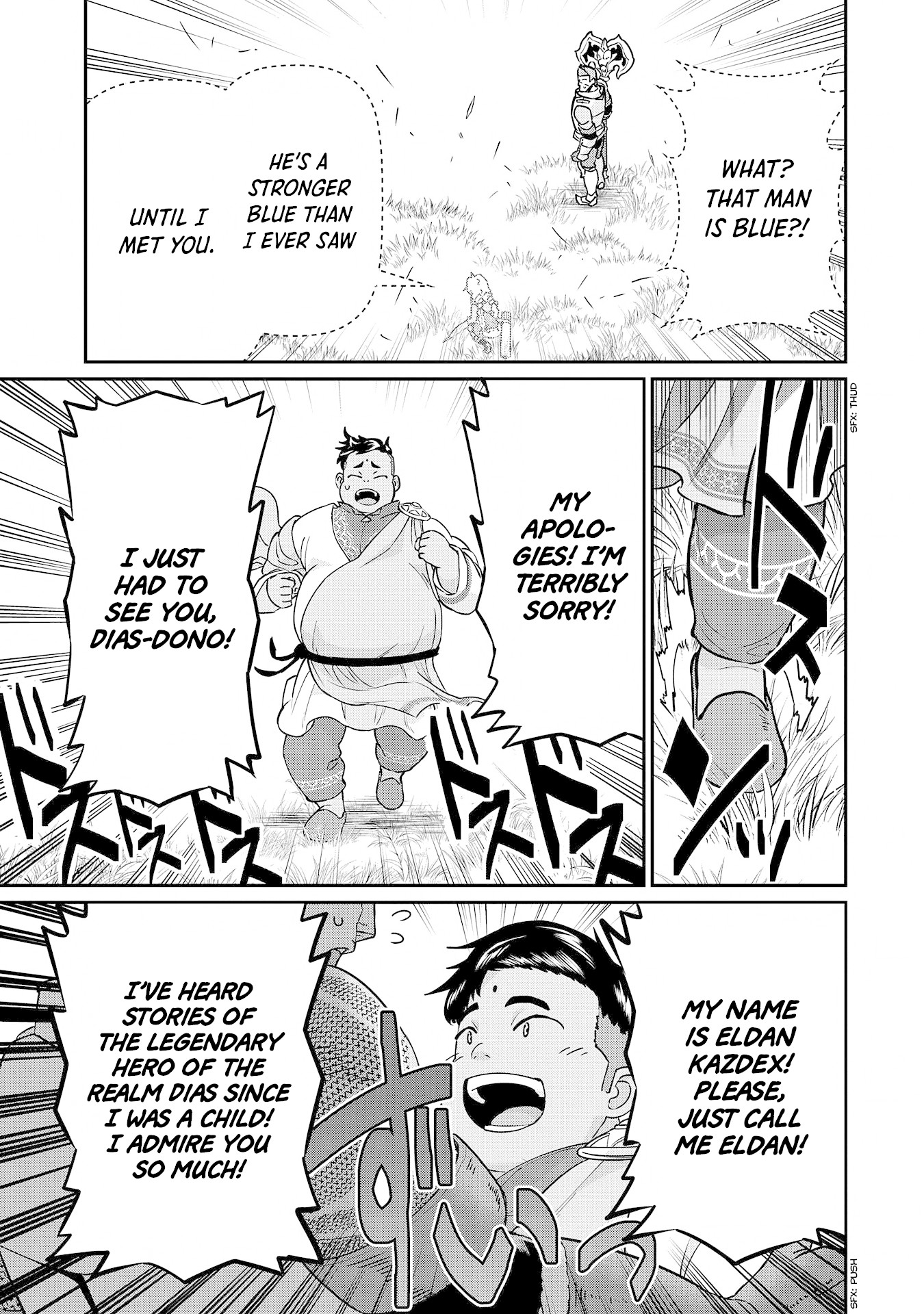 The Population Of The Frontier Owner Starts With 0. "Dias The Blue" And A Blue Horned Girl. chapter 8 page 27