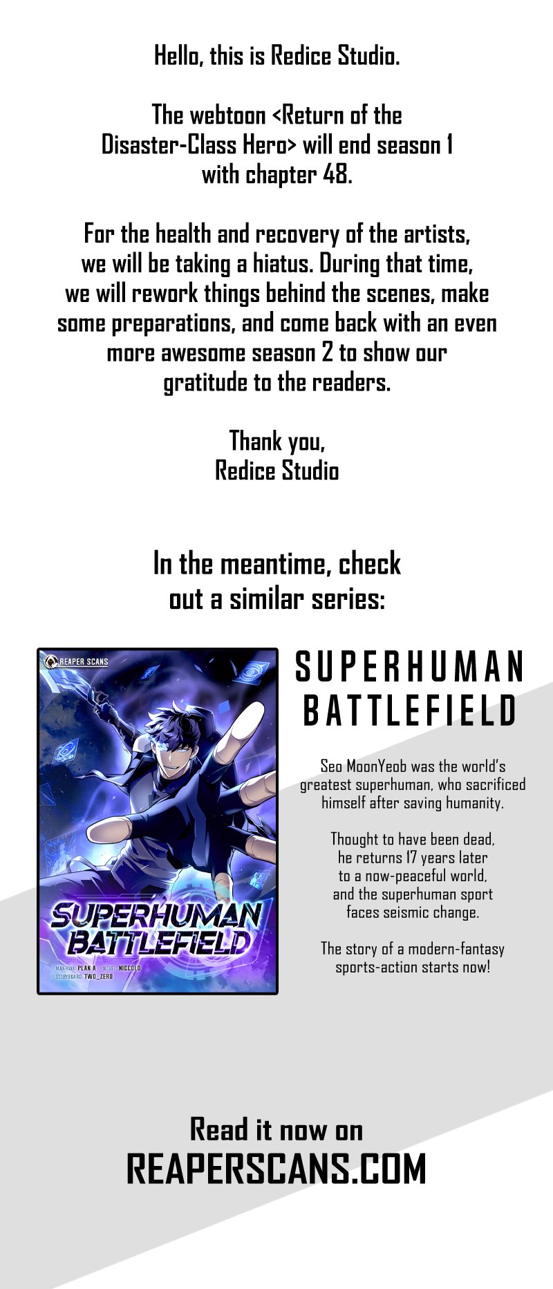 The Return of the Disaster-Class Hero chapter 48.5 page 1