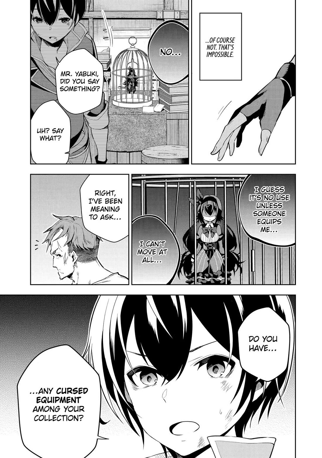 The Strongest Swordsman Has Zero Equipment Slots, but He Can Equip up to 9999 Items if It’s (Cute) Cursed Equipment chapter 1 page 16