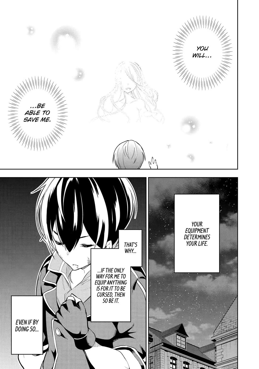 The Strongest Swordsman Has Zero Equipment Slots, but He Can Equip up to 9999 Items if It’s (Cute) Cursed Equipment chapter 1 page 28