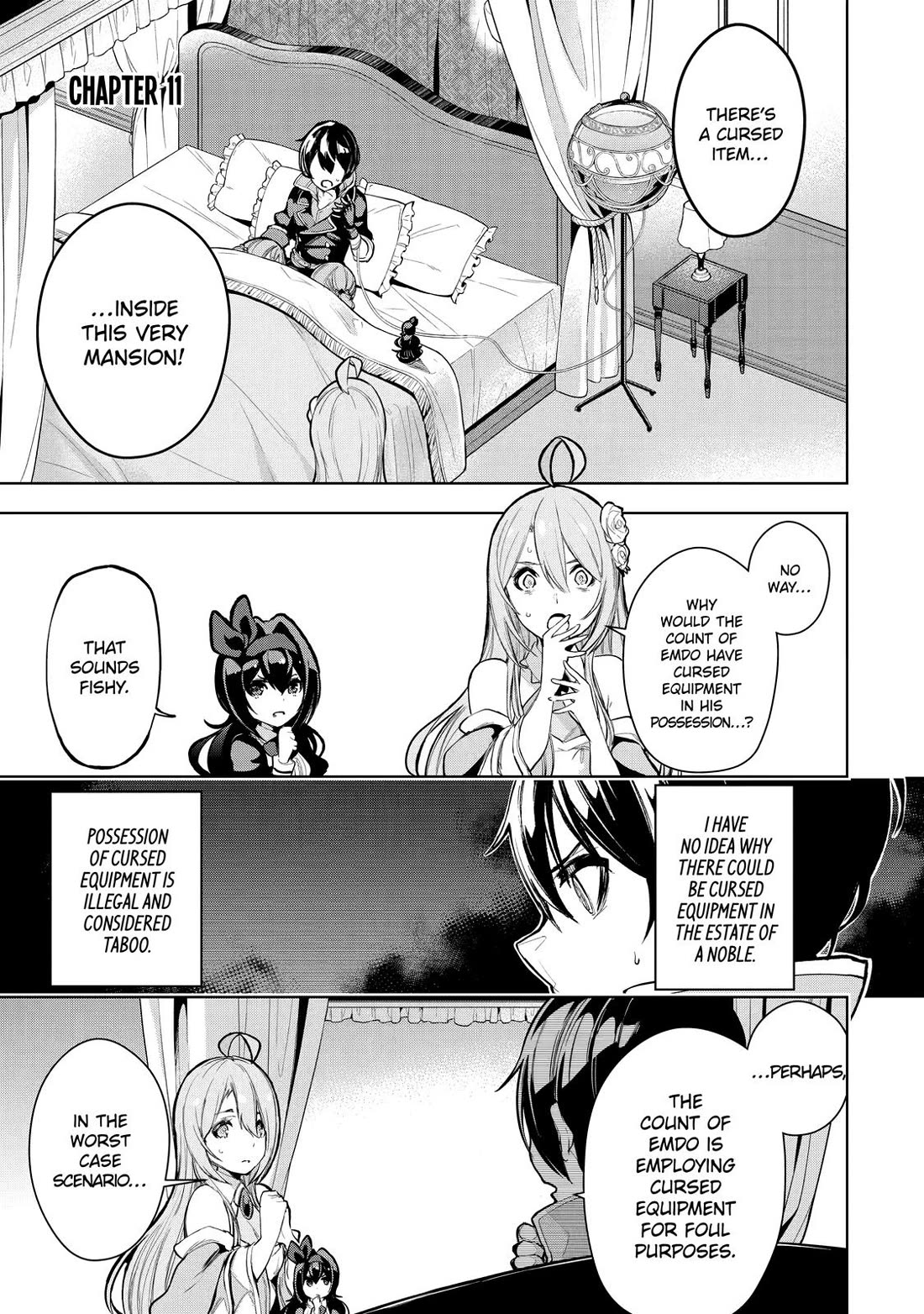 The Strongest Swordsman Has Zero Equipment Slots, but He Can Equip up to 9999 Items if It’s (Cute) Cursed Equipment chapter 11 page 1