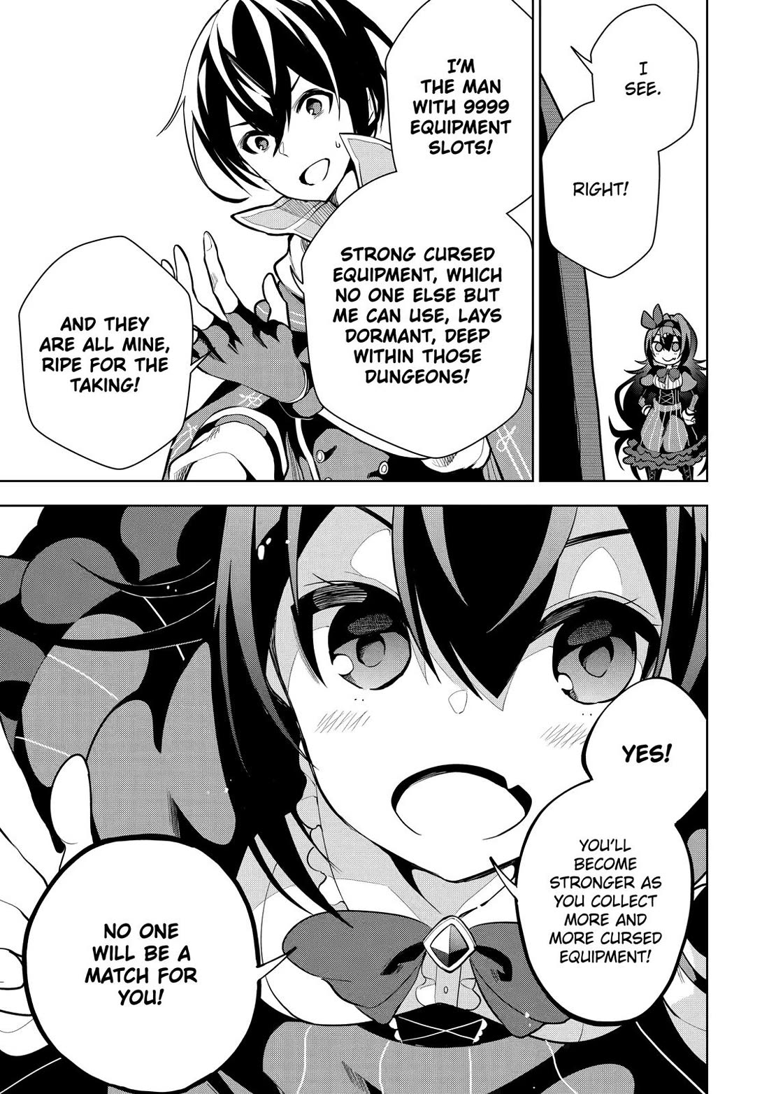 The Strongest Swordsman Has Zero Equipment Slots, but He Can Equip up to 9999 Items if It’s (Cute) Cursed Equipment chapter 2 page 16