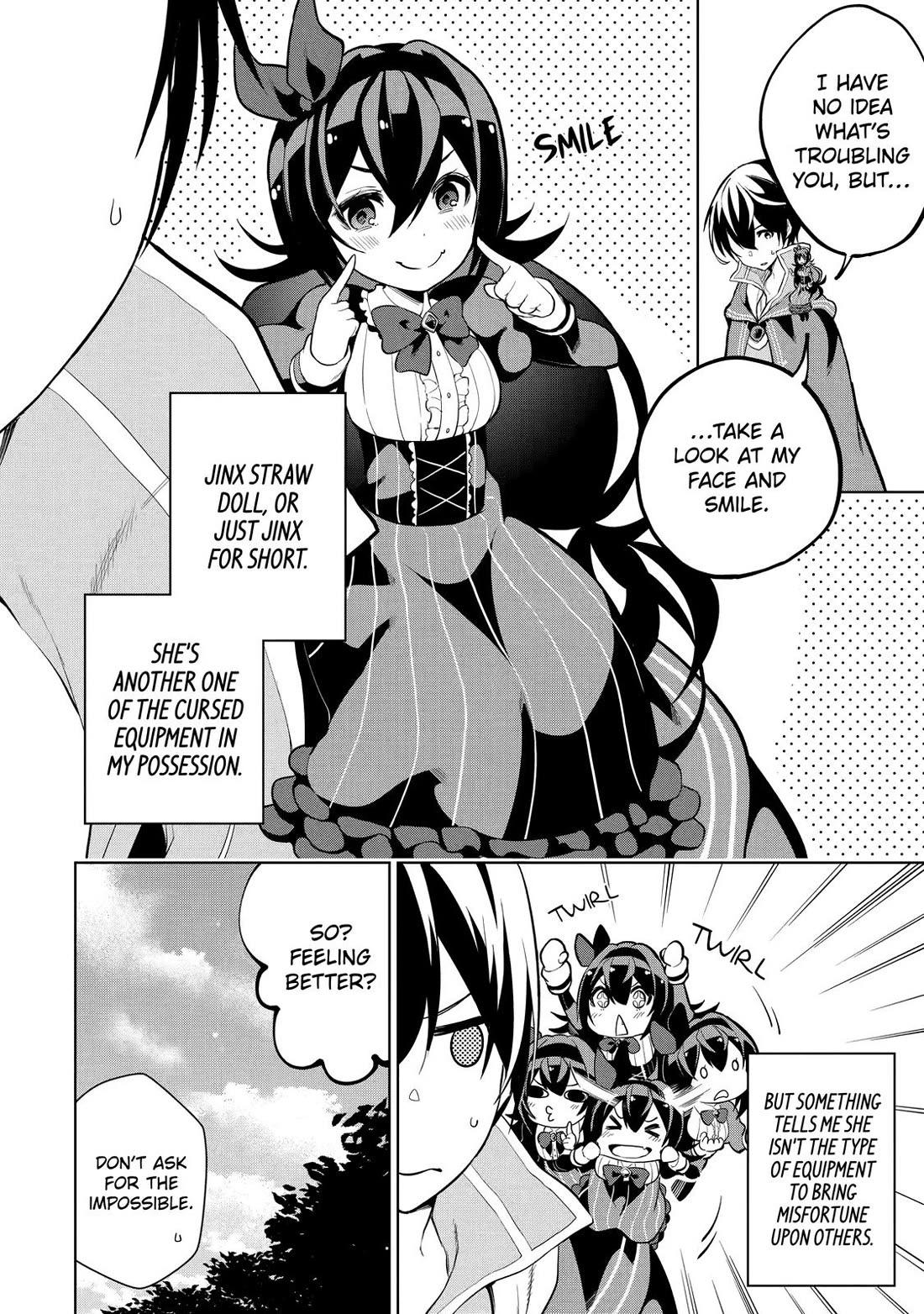 The Strongest Swordsman Has Zero Equipment Slots, but He Can Equip up to 9999 Items if It’s (Cute) Cursed Equipment chapter 2 page 4