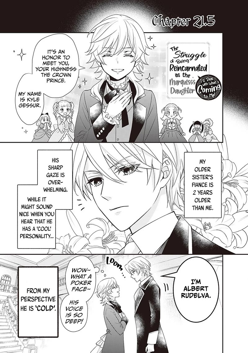 The Struggle of Being Reincarnated as the Marquess's Daughter: I'll Deal with What’s Coming to Me! chapter 21.5 page 2