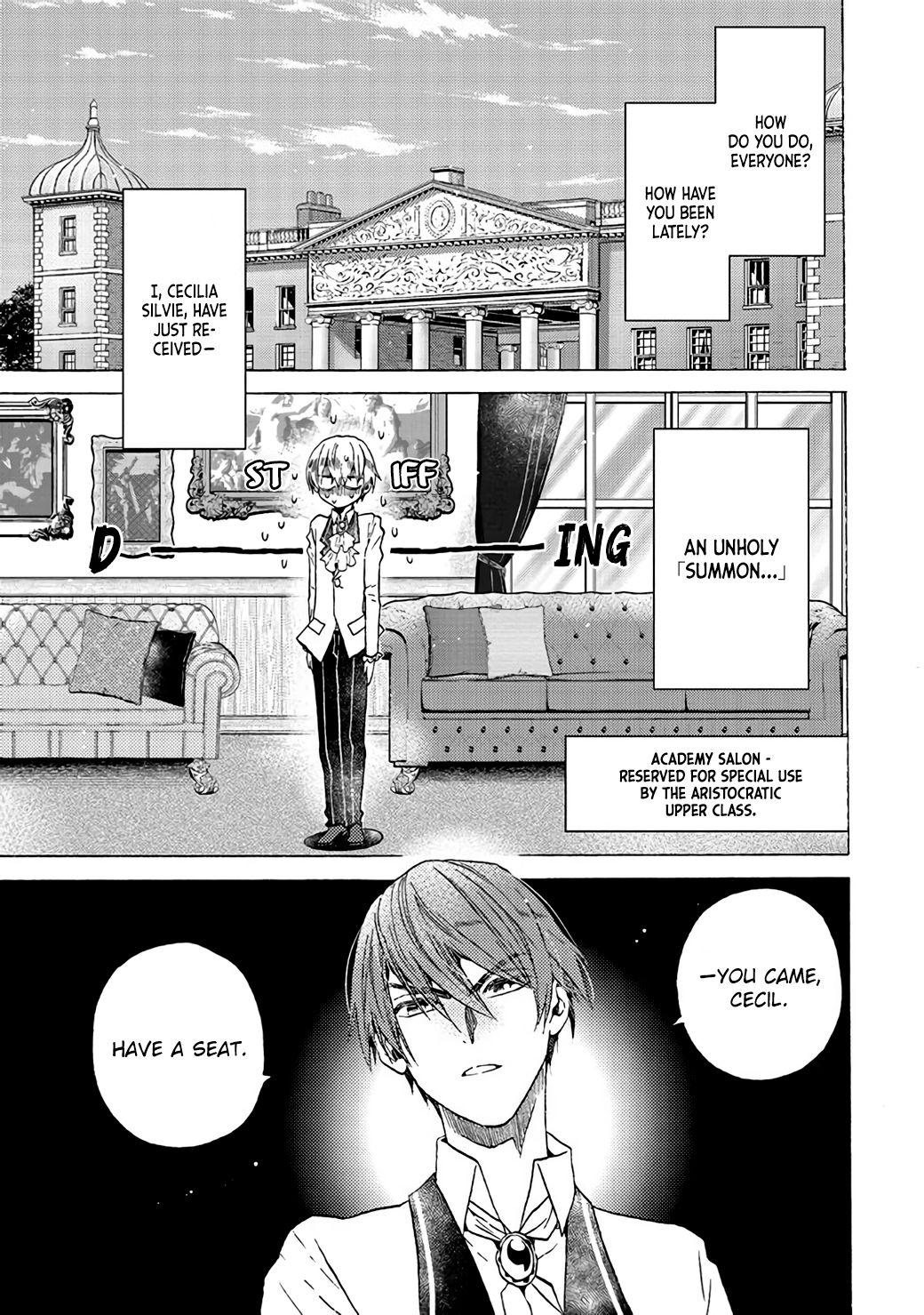 The Villainess, Cecilia Silvie, Doesn't Want to Die, so She Decided to Cross-dress! chapter 3.1 page 1