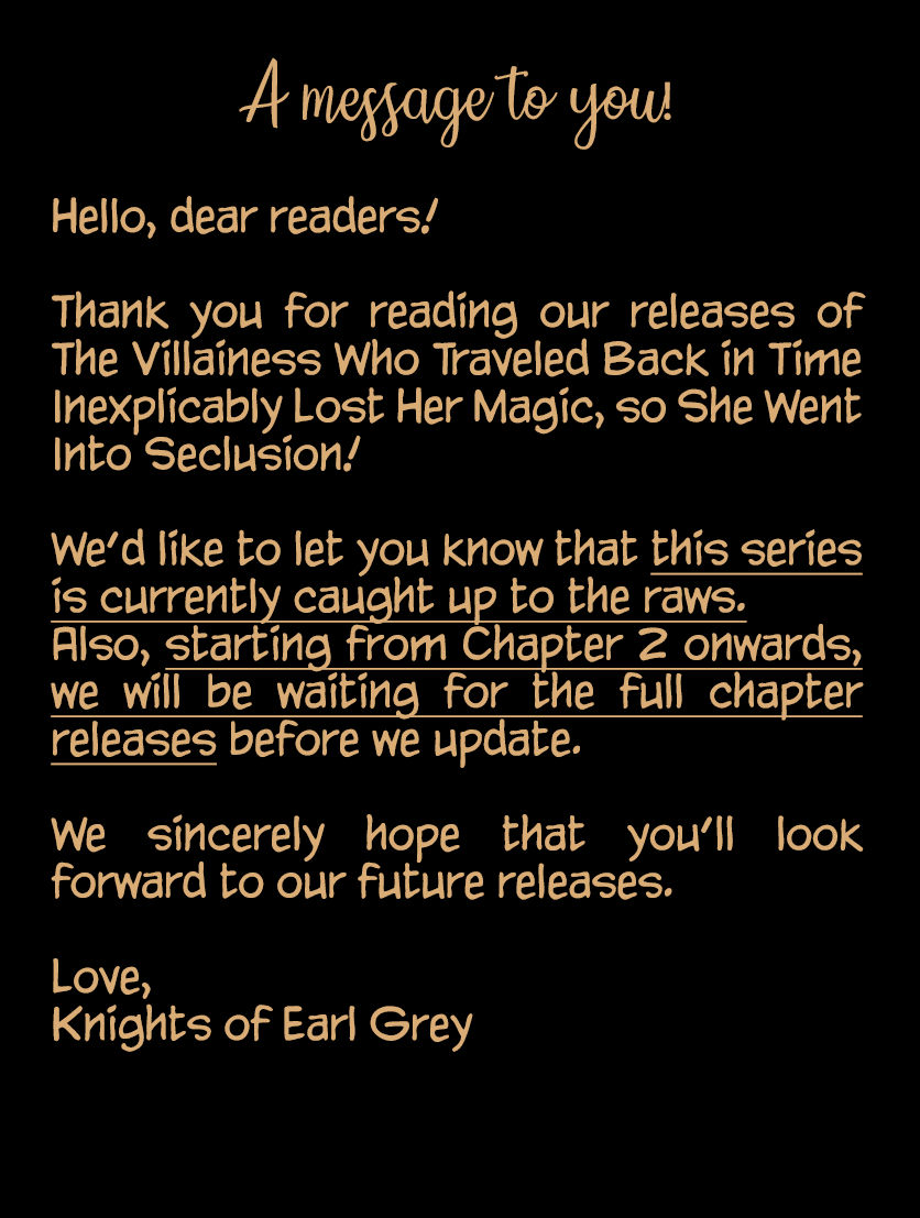 The Villainess Who Traveled Back in Time Inexplicably Lost Her Magic, so She Went Into Seclusion chapter 1 page 34