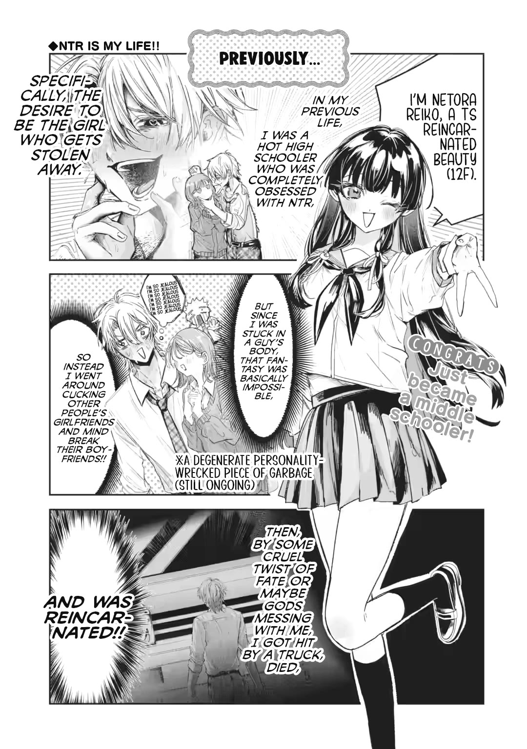 TS Reincarnated Beauty Netora Reiko Wants to Be NTR’d chapter 2 page 1