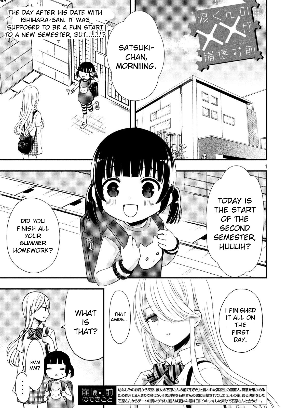 Watari-kun no xx ga Houkai Sunzen chapter 51 page 1