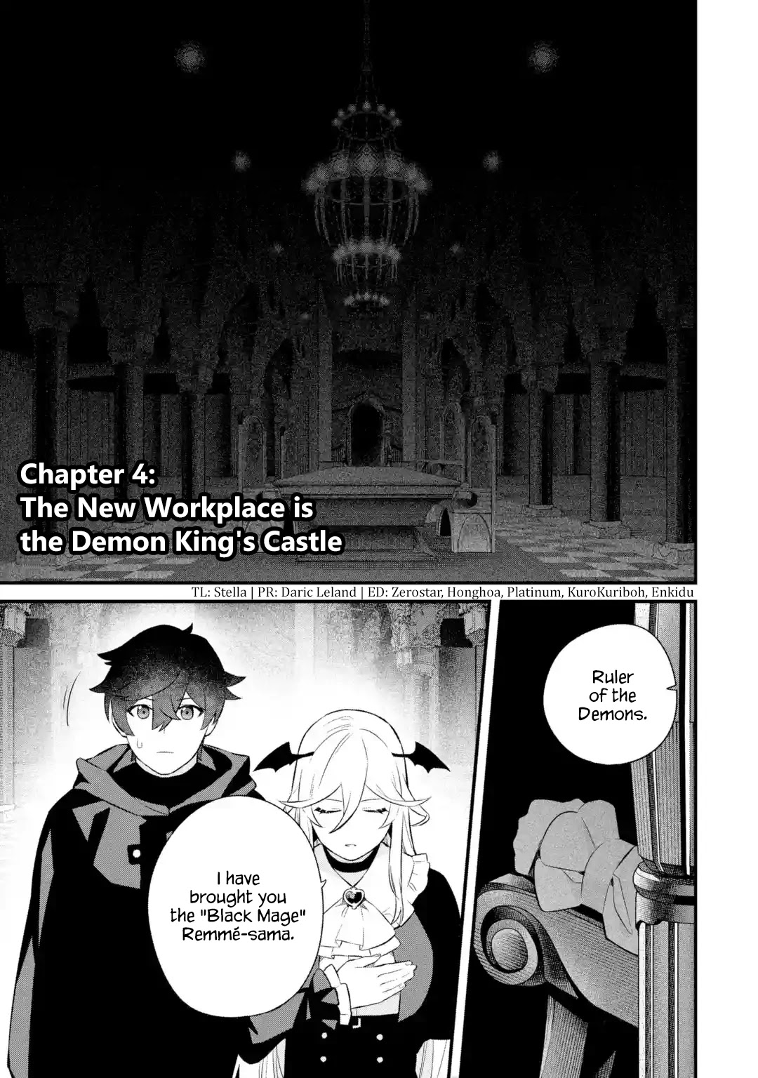 Welcome to the Impregnable Demon King Castle ~The Black Mage Who Got Kicked Out of the Hero Party Due to His Unnecessary Debuffs Gets Welcomed by the Top Brass of the Demon King's Army~ chapter 4 page 1