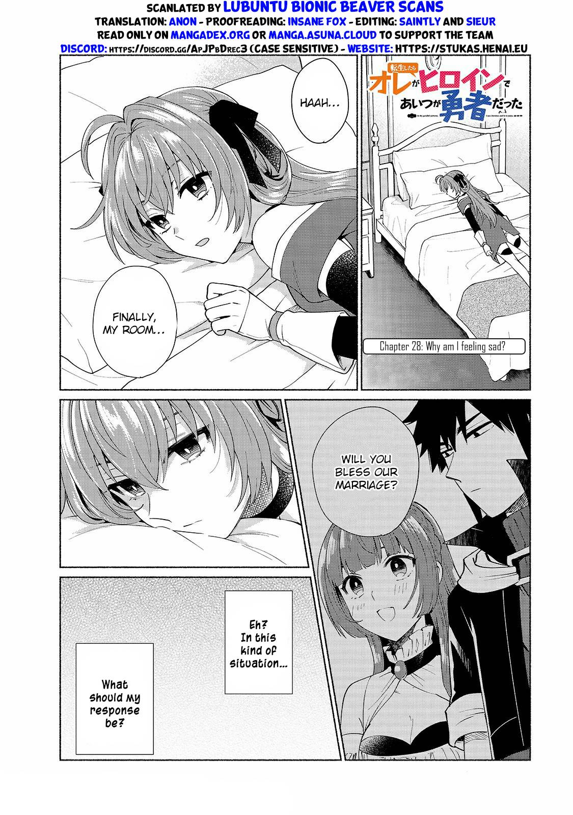 When I Was Reincarnated in Another World, I Was a Heroine and He Was a Hero chapter 28 page 1