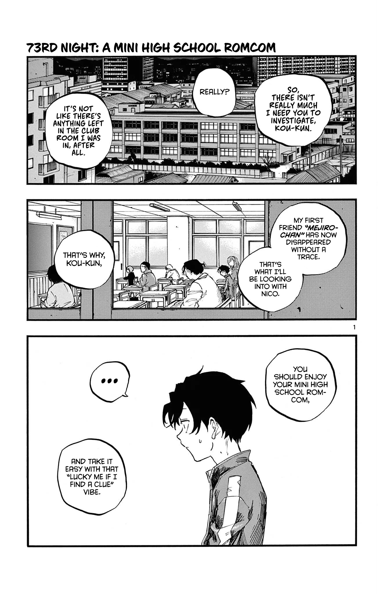Yofukashi no Uta chapter 73 page 1