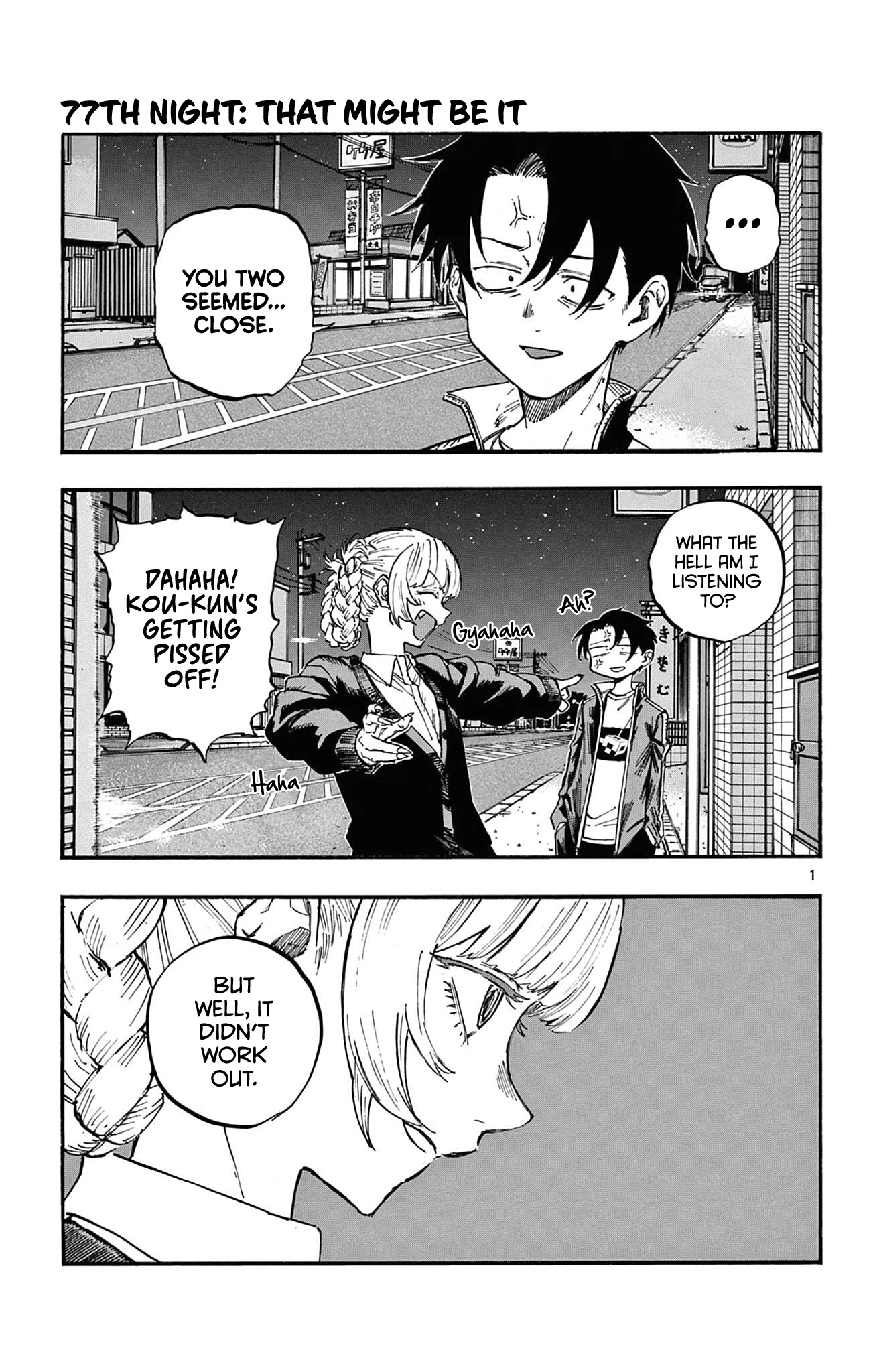 Yofukashi no Uta chapter 77 page 1