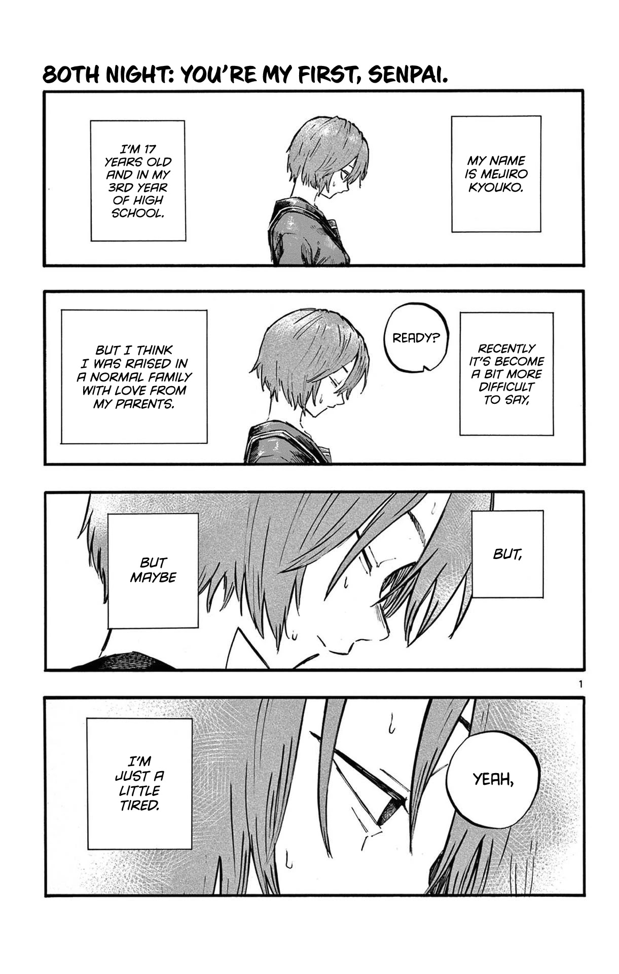 Yofukashi no Uta chapter 80 page 1