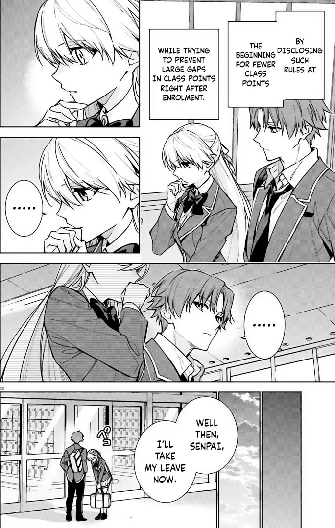 Youkoso Jitsuryoku Shijou Shugi no Kyoushitsu e: 2-nensei-hen chapter 11 page 22